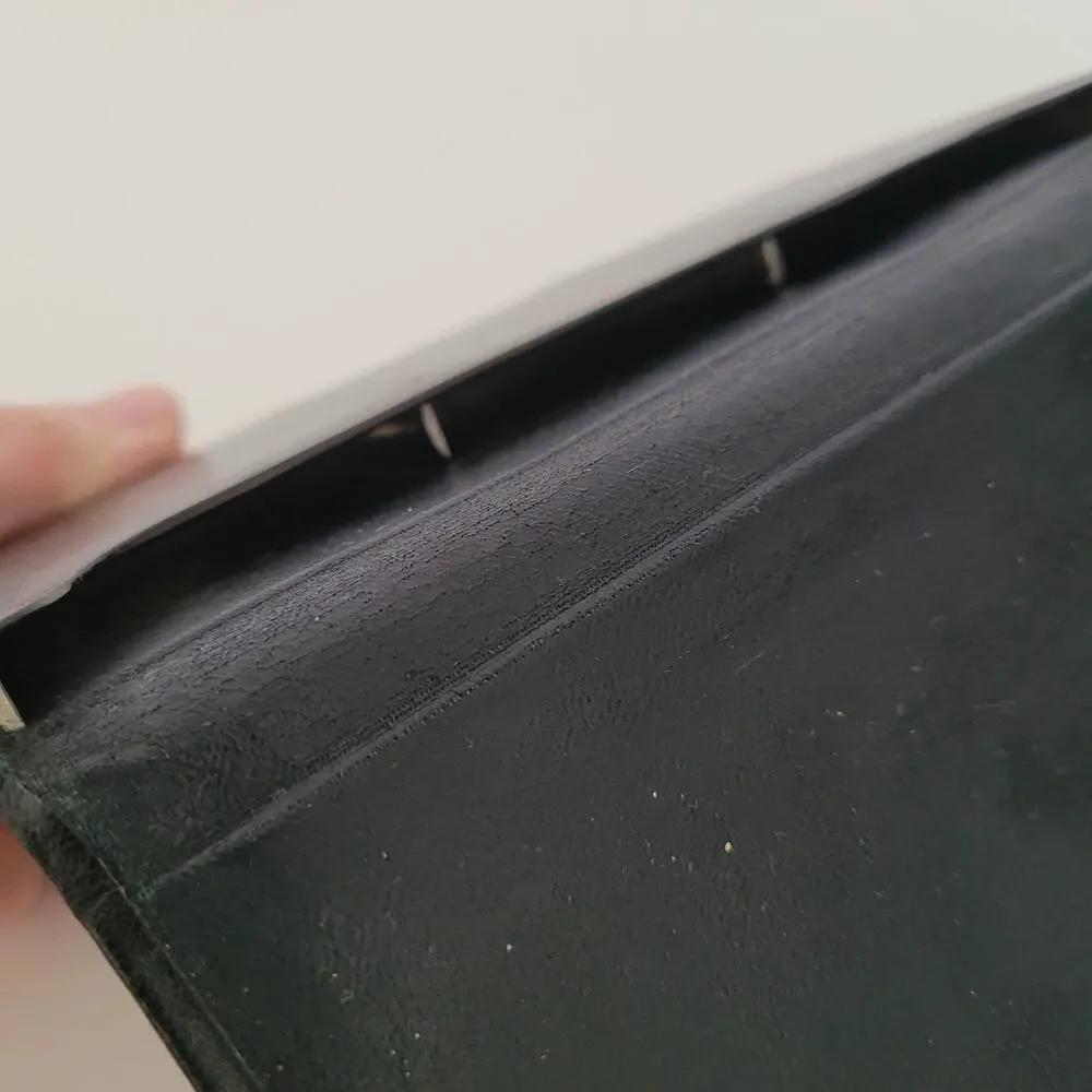 Dunhill Buissness Card Holder Wallet Black Bifold Leather Organizer Large Vintag